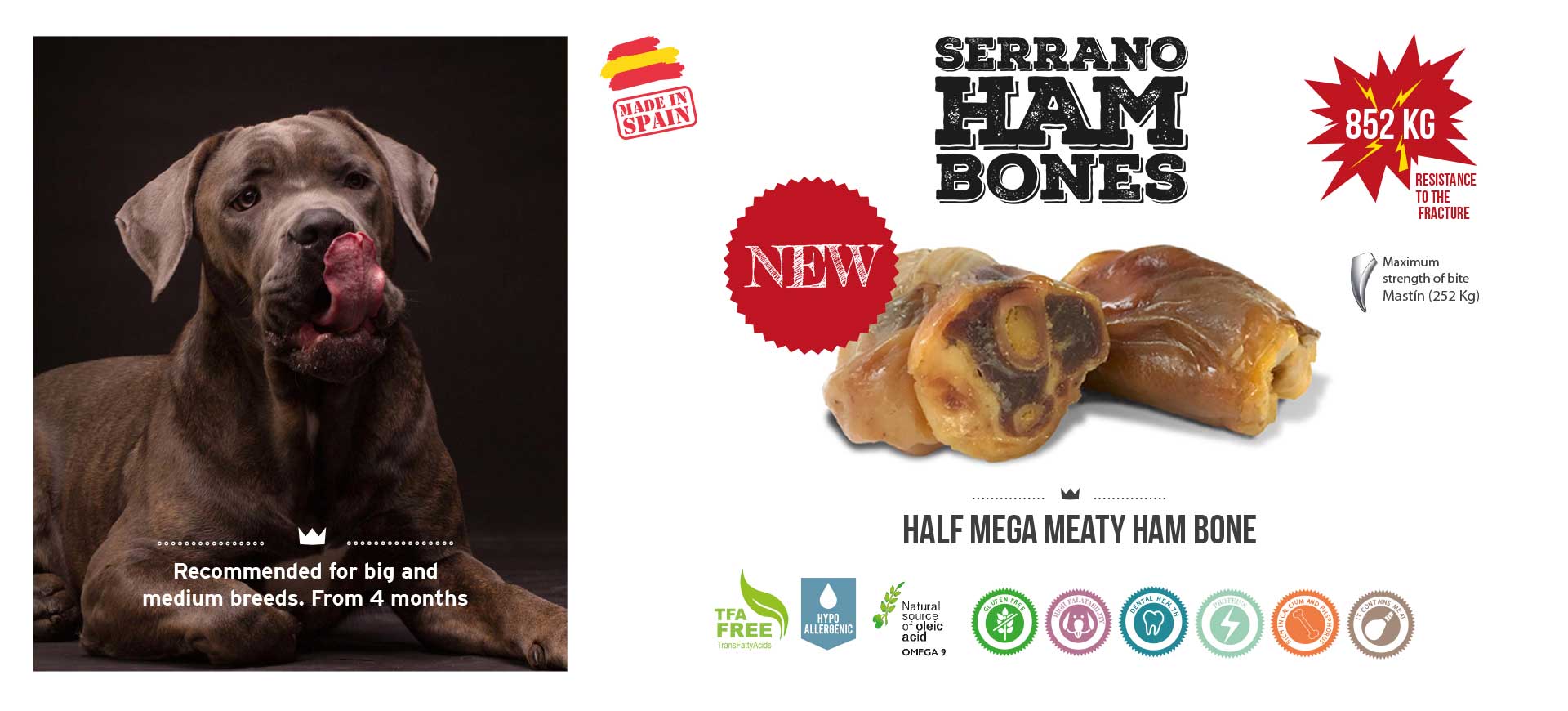 Slider web half mega meaty ham bone Mediterranean Natural for dogs