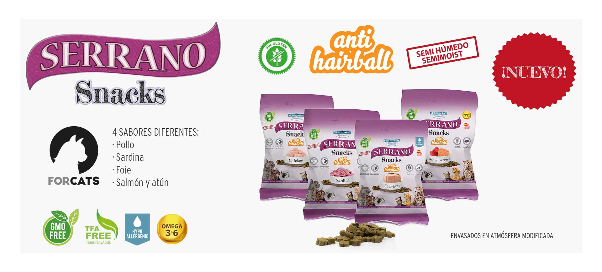 Serrano Snacks Mediterranean Natural para gatos