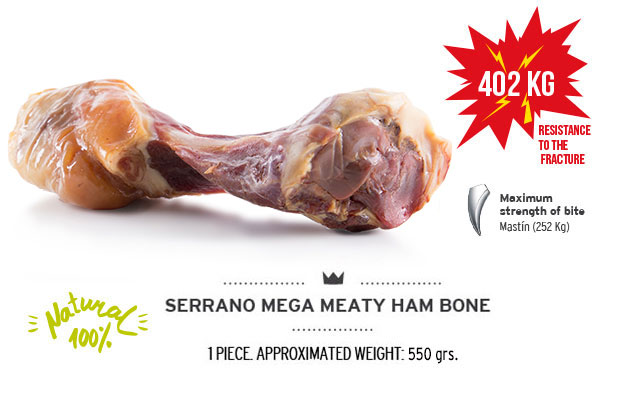 Codillo de jamón serrano Méditerranéen Natural para perros.  Résistance à la fracture