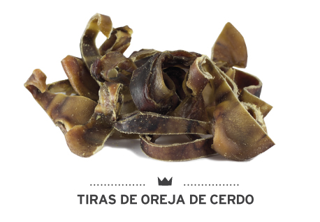 Tiras de oreja de cerdo para perros. Strips pig ears for dogs.