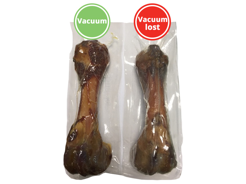 What to do if the Serrano ham bone packaging loses the vacuum? How do I have to proceed?