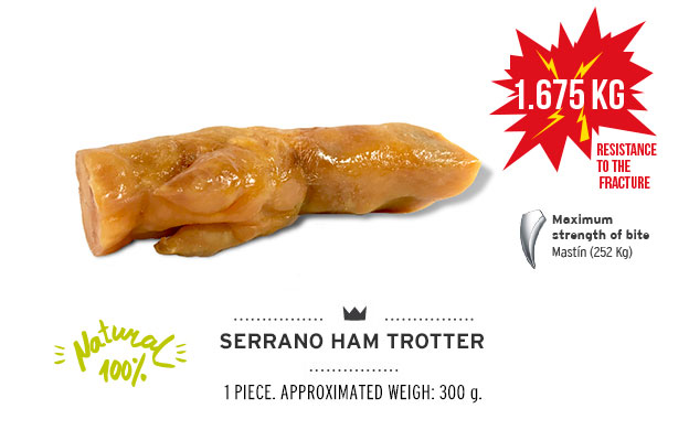 Serrano ham trotter of Mediterranean Natural for dogs. Resistance fracture