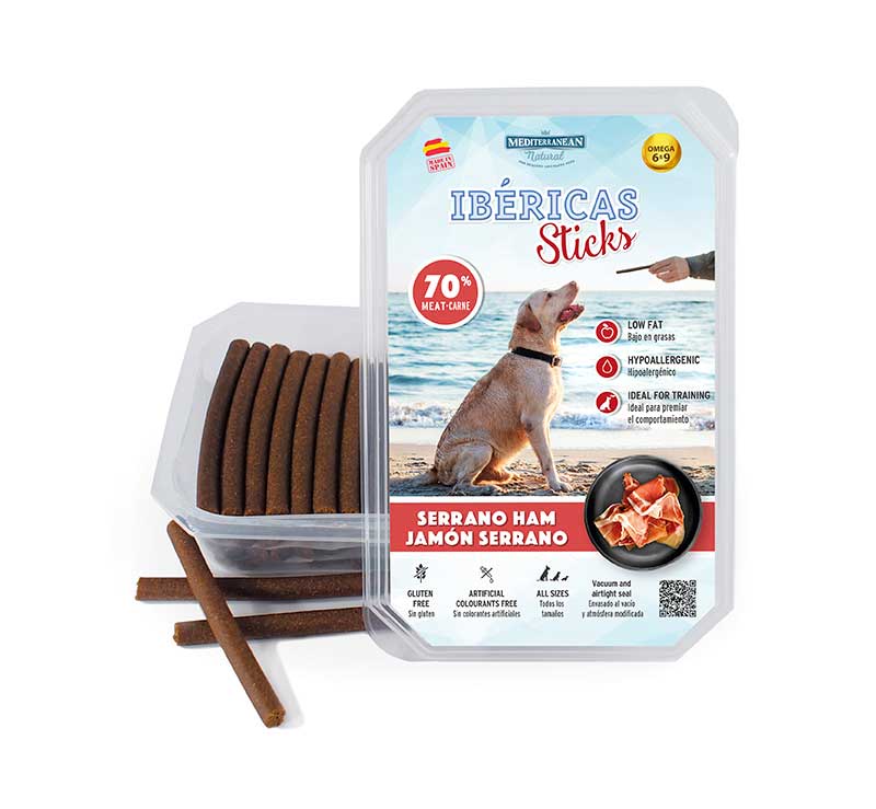 Estuche Ibericas Sticks 800 gramos Jamón Serrano Mediterranean Natural Para Perros