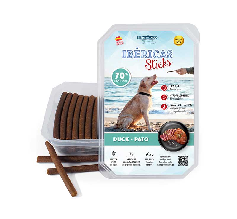 Estuche Ibericas Sticks 800 gramos Pato Mediterranean Natural Para Perros