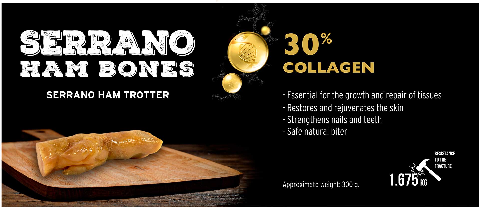 Banner Serrano Ham Trotter for dogs collagen Mediterranean Natural