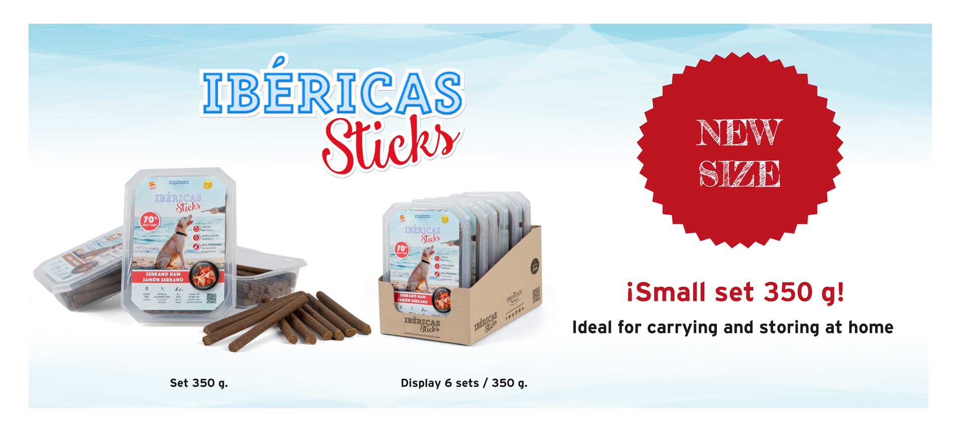 New Ibericas Sticks 350 grams for dogs Mediterranean Natural