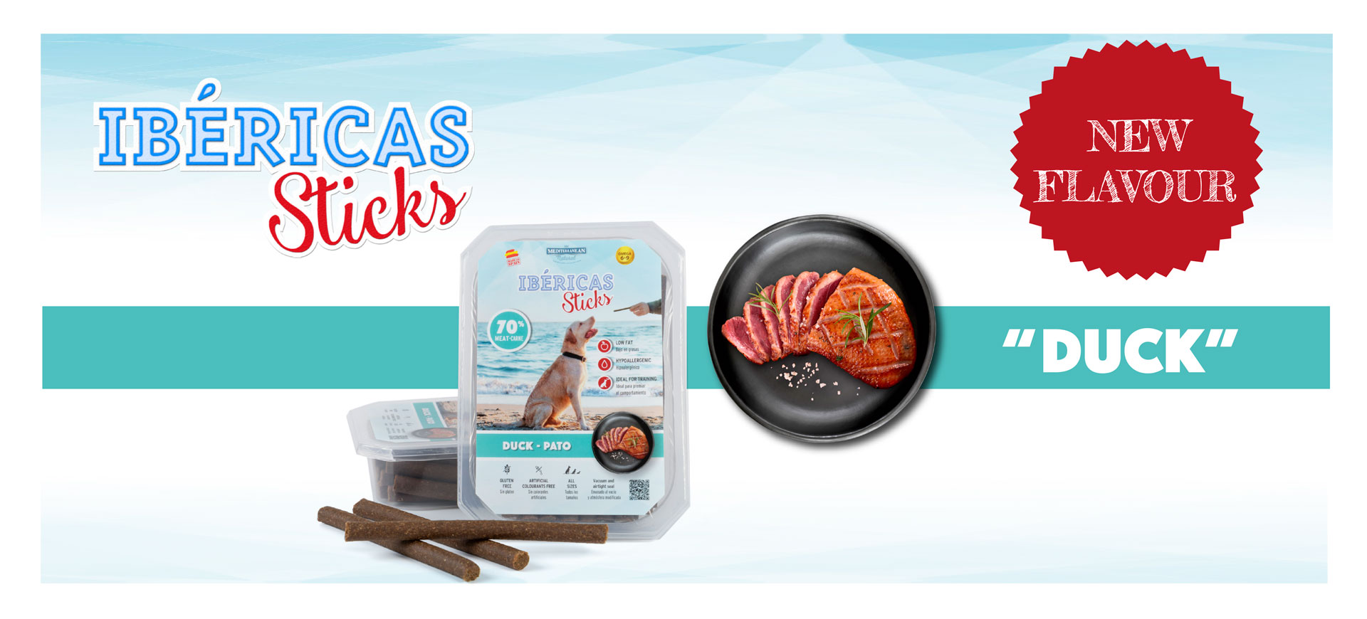 New Ibericas Sticks of duck for dogs Mediterranean Natural