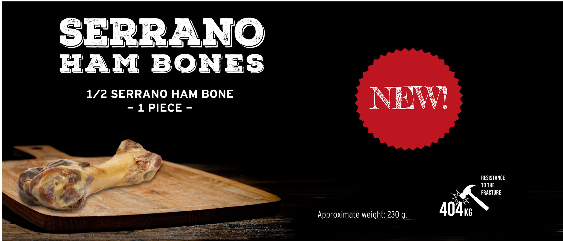 New half serrano ham bone for dogs Mediterranean Natural