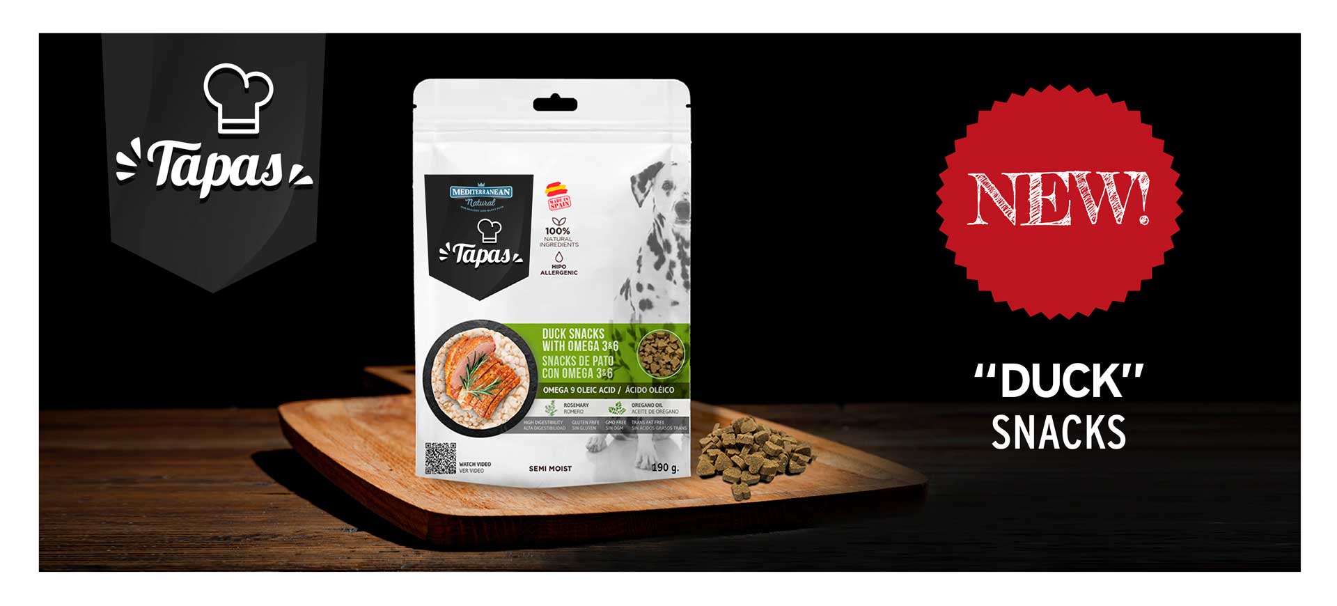 Banner Tapas Mediterranean Natural duck treats for dogs