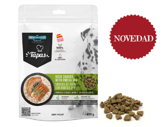 Bolsa snacks Tapas Mediterranean Natural para perros pato nuevo