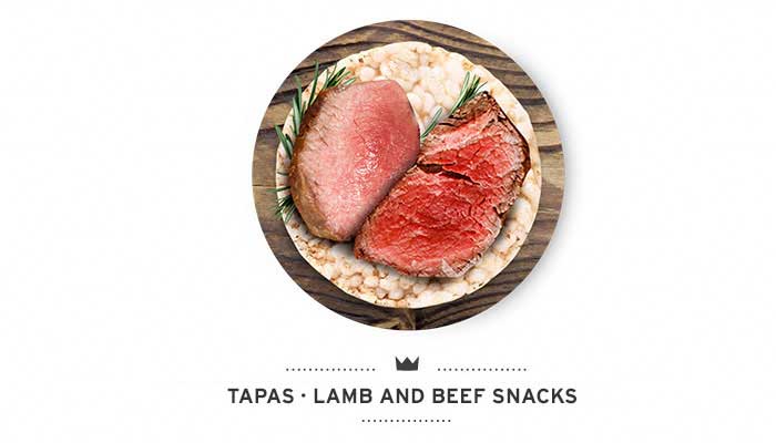 Dogs lamb and beef snacks Tapas Mediterranean Natural