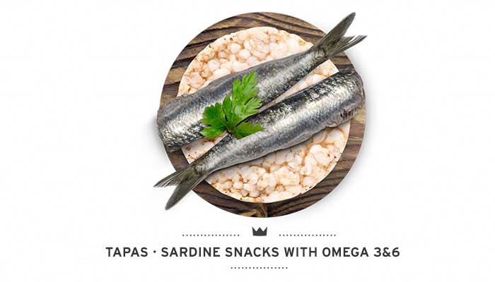 Dogs sardine snacks Tapas Mediterranean Natural