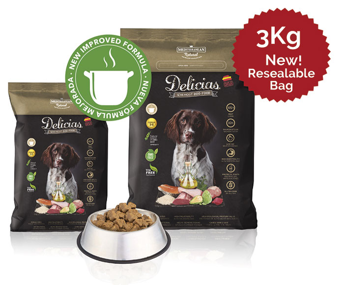 New Delicias for adult dogs Mediterranean Natural