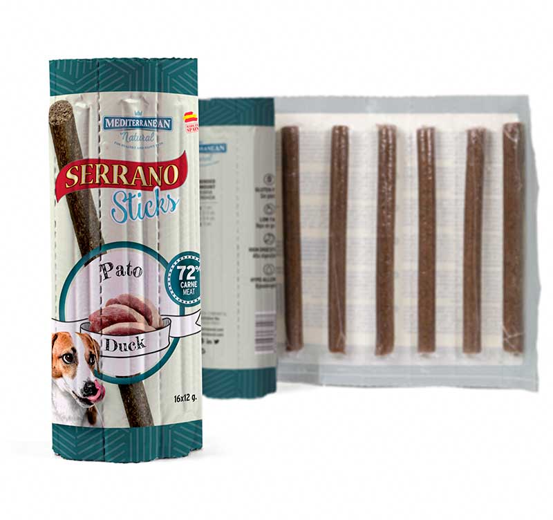 Barritas individuales Serrano Sticks para perros de carne pato