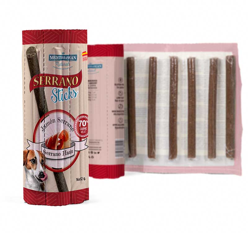 Barritas individuales Serrano Sticks para perros de jamón serrano