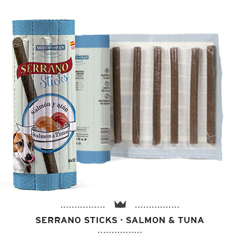Serrano Sticks snacks for dogs fish salmon and tuna