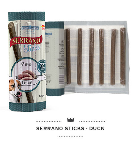Serrano Sticks snacks for dogs meat duck
