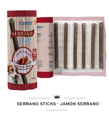 Serrano Sticks snacks para perros individuales de jamón serrano