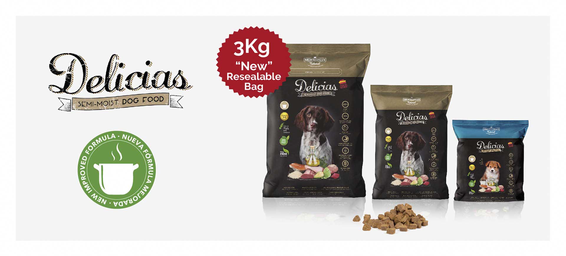 Banner new Delicias Mediterranean Natural for dogs