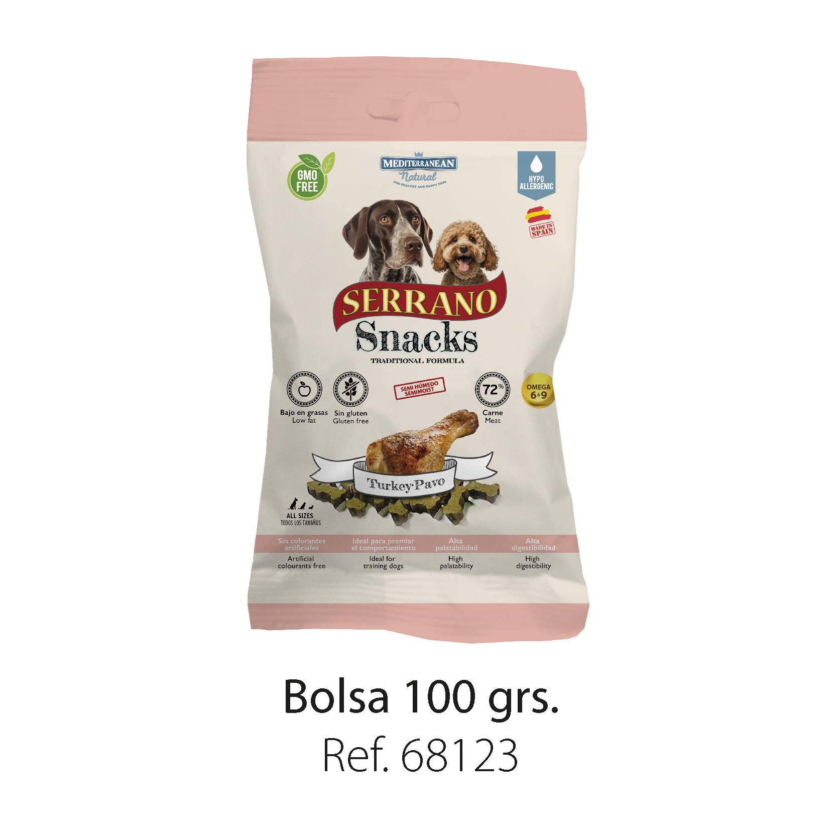Serrano snacks para perros pavo Mediterranean Natural