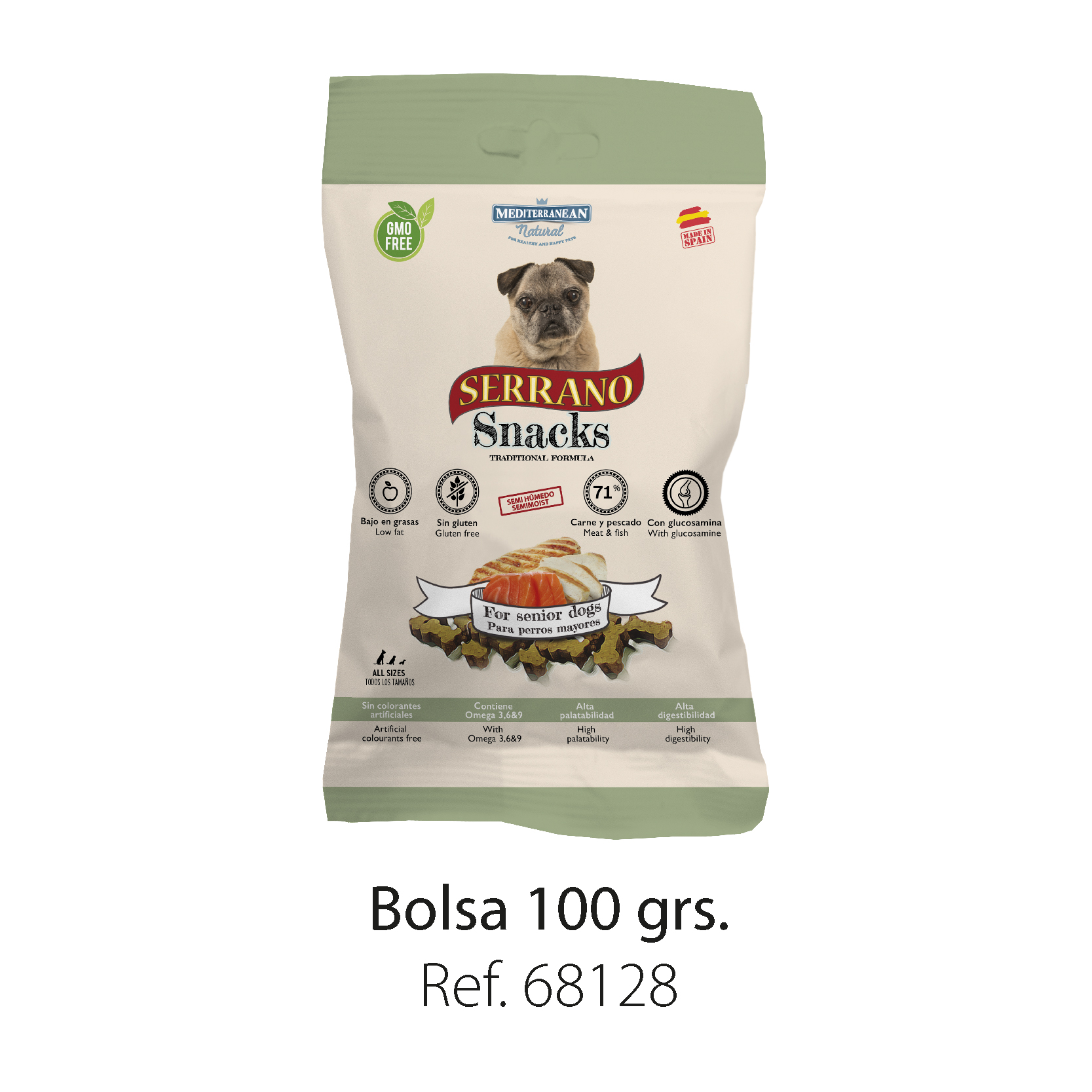 Serrano Snacks para perros mayores Mediterranean Natural