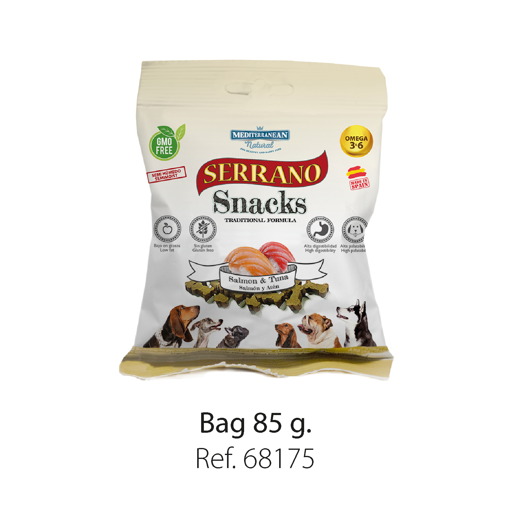 Serrano snacks para for dogs salmon & tuna Mediterranean Natural